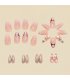 NA094 - Light Brown 3D Floral Nails